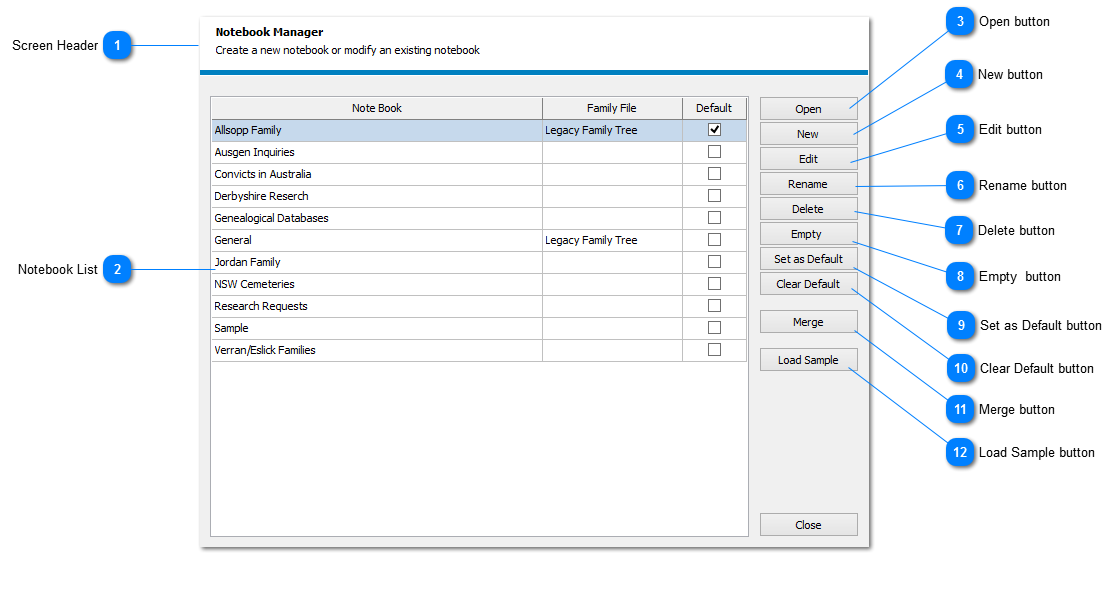 Notebook Manager View